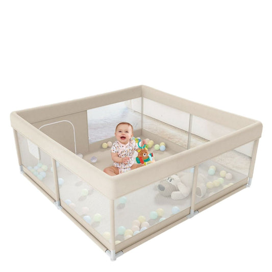 Baby Playpen, Upgrade Playpen, Playpen for Babies (47*47*26inch Beige), Play Pen Center for Babies and Toddlers