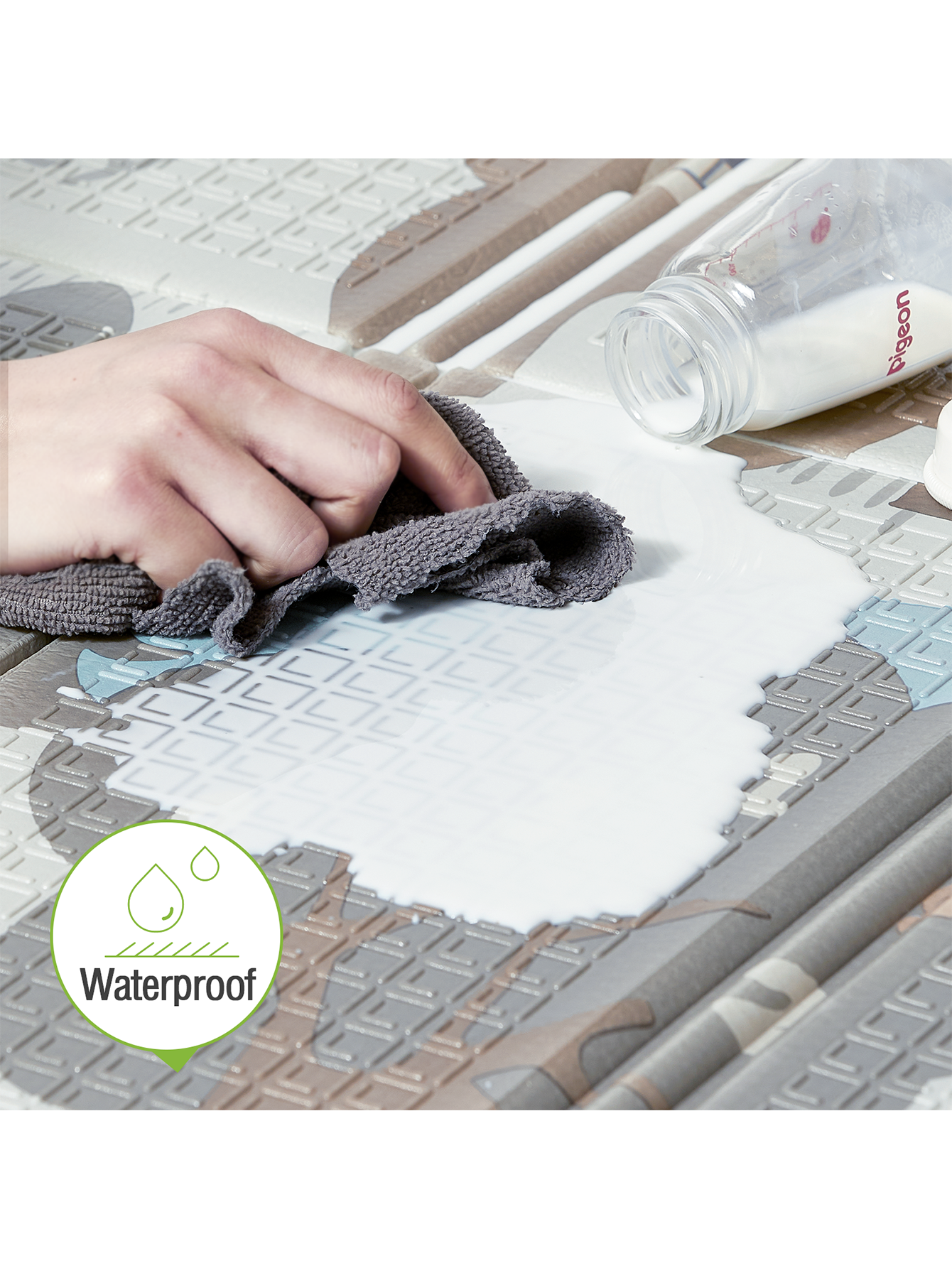 Baby Play Mat, 47x47inch Play Mat, 0.4 in Thick Waterproof Playmat for Babies, Foldable Play Mat for Small Baby Playpen, Small Spaces