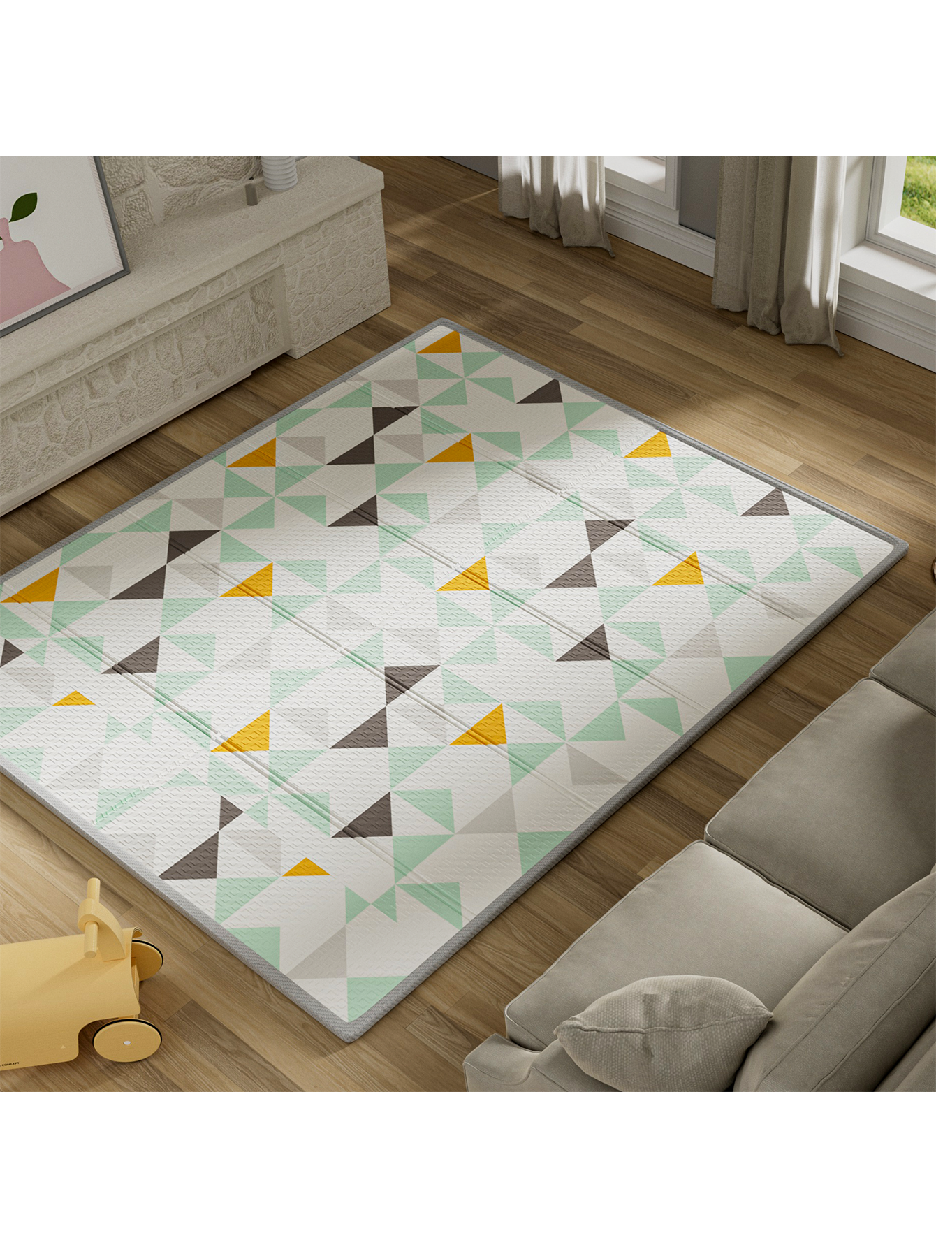 Baby Play Mat,Play Mat for Baby,59x71inch Baby Playmat for Floor,Foldable&Waterproof Foam Play Mat