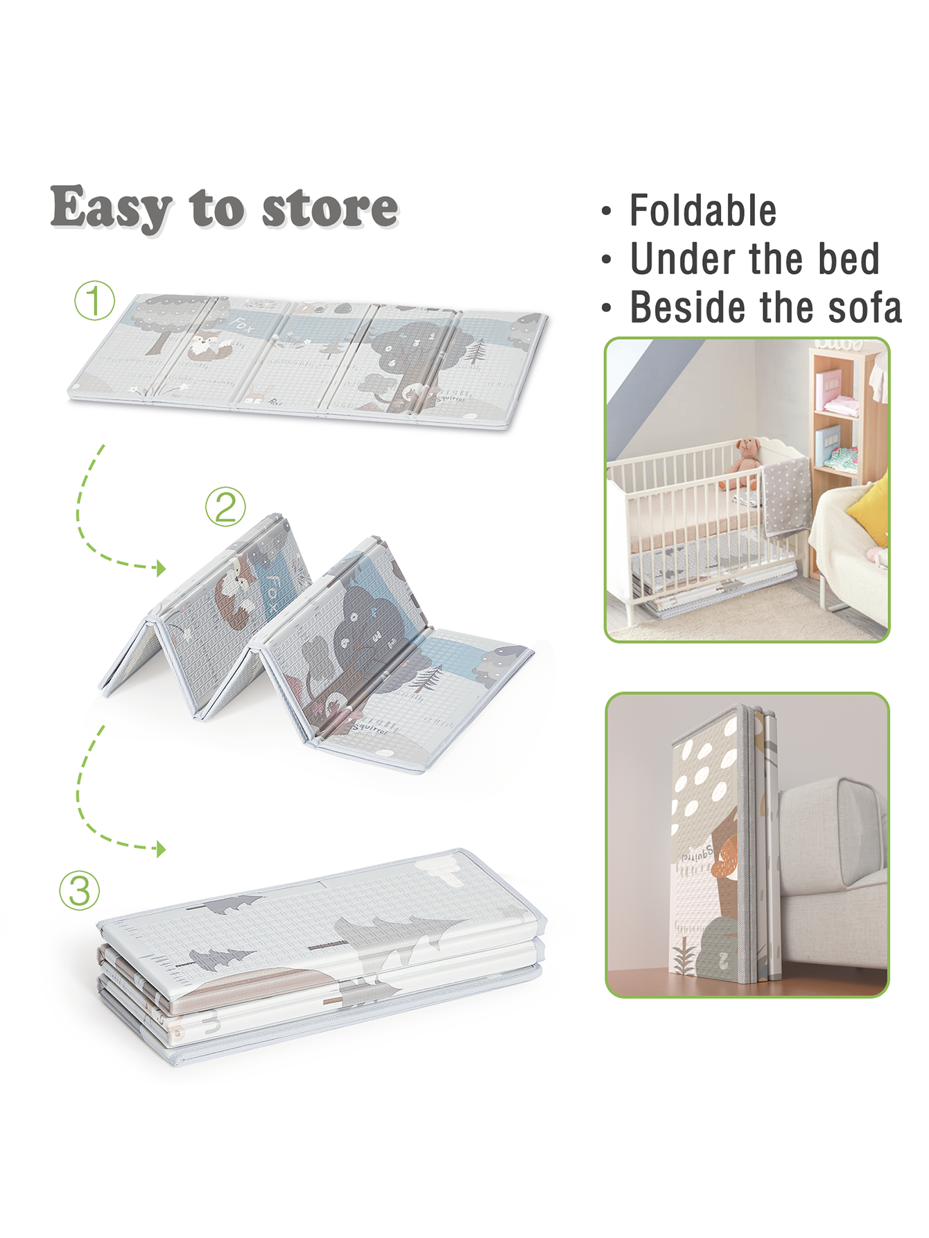 Foldable Baby Play Mat, Extra Large Waterproof Activity Playmats for Babies,Toddlers, Infants