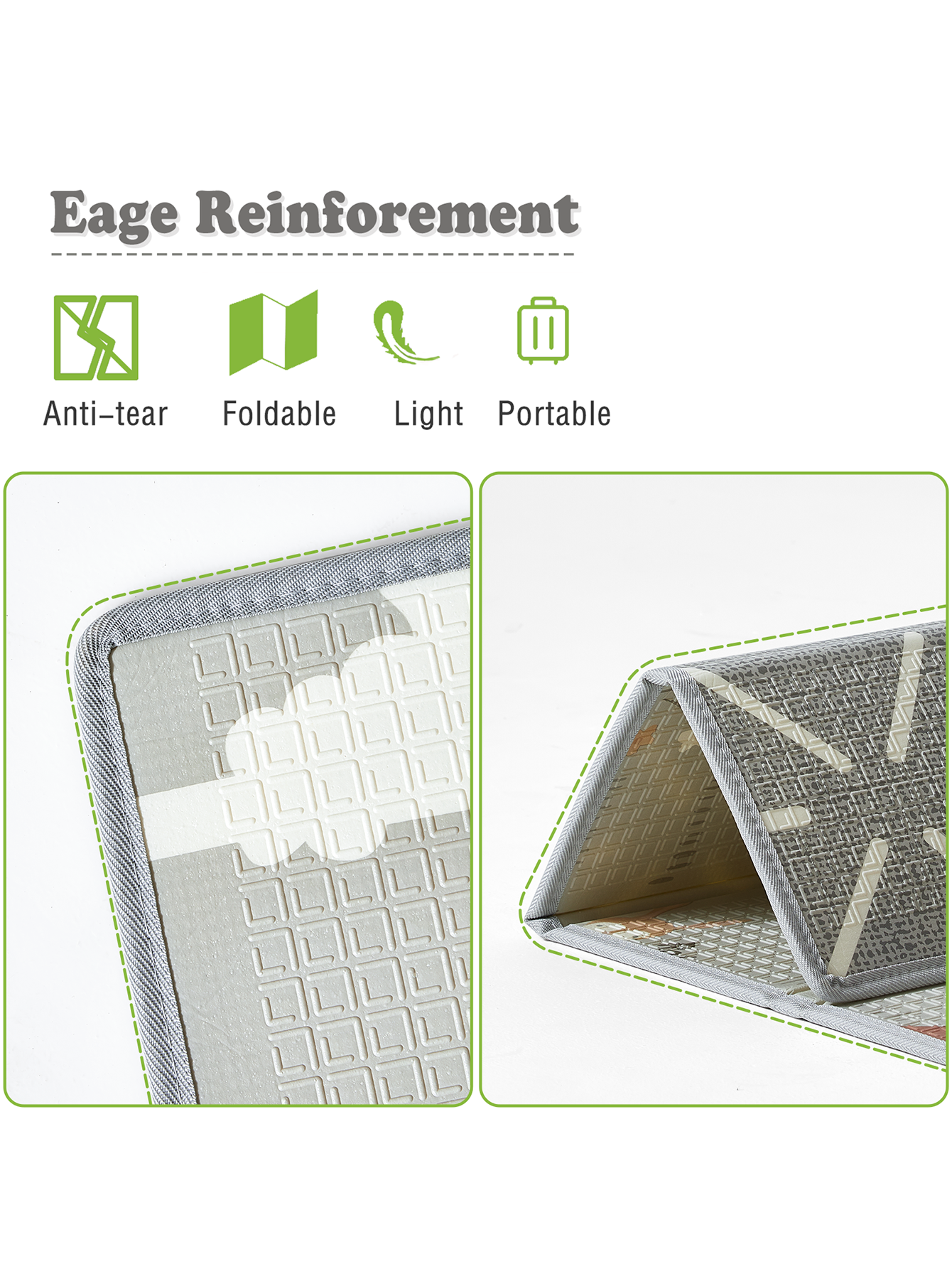 Foldable Baby Play Mat, Extra Large Waterproof Activity Playmats for Babies,Toddlers, Infants