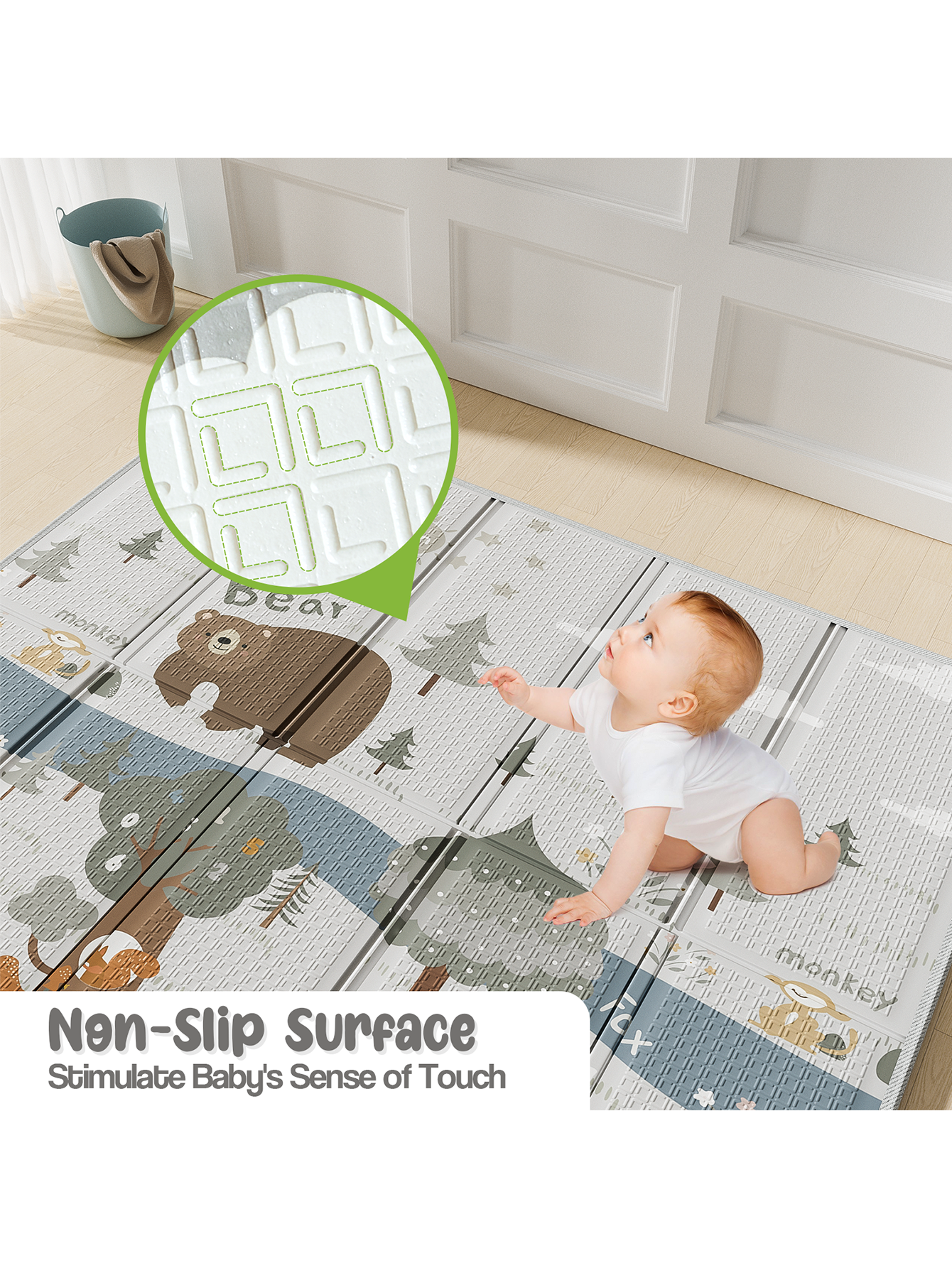 Foldable Baby Play Mat, Extra Large Waterproof Activity Playmats for Babies,Toddlers, Infants