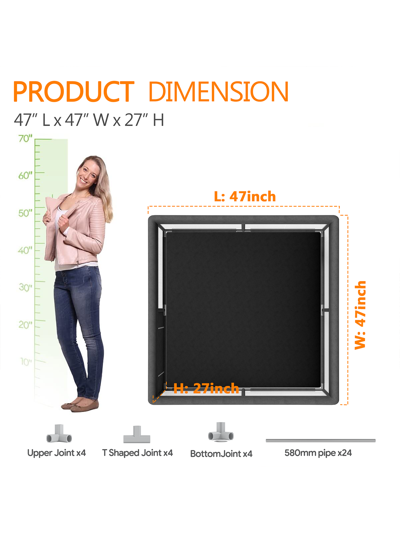 47x47inch Baby Playpen with Mat, Small Baby Play Pen) Baby Pen for Apartment, Black Play Yard for Baby, Baby Fence Play Area Playyard