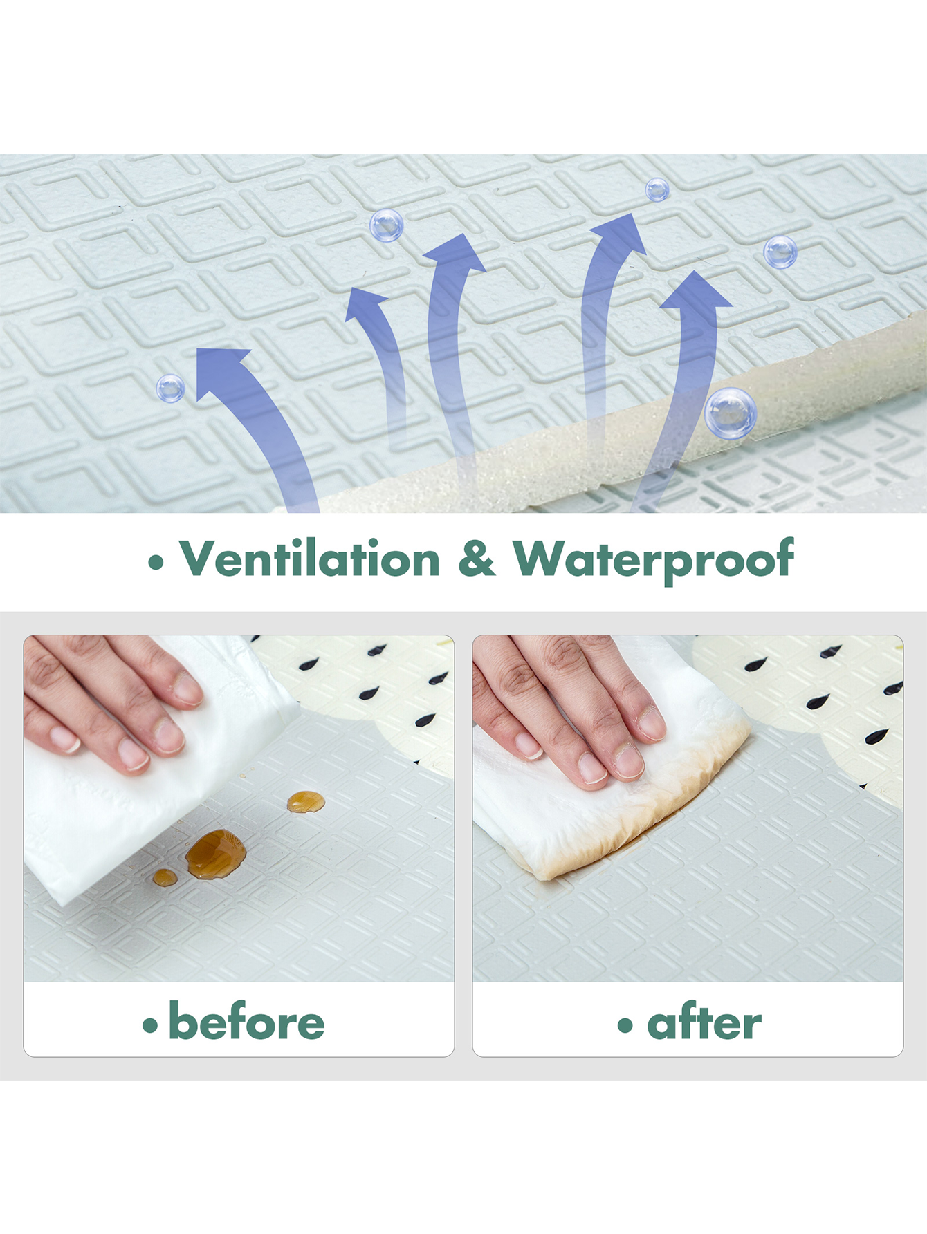 71x59inch Play Mat for Baby, Crawling Mat for Infants Toddlers Kids,Foldable Kids Play Mat,Waterproof Crawling Mat