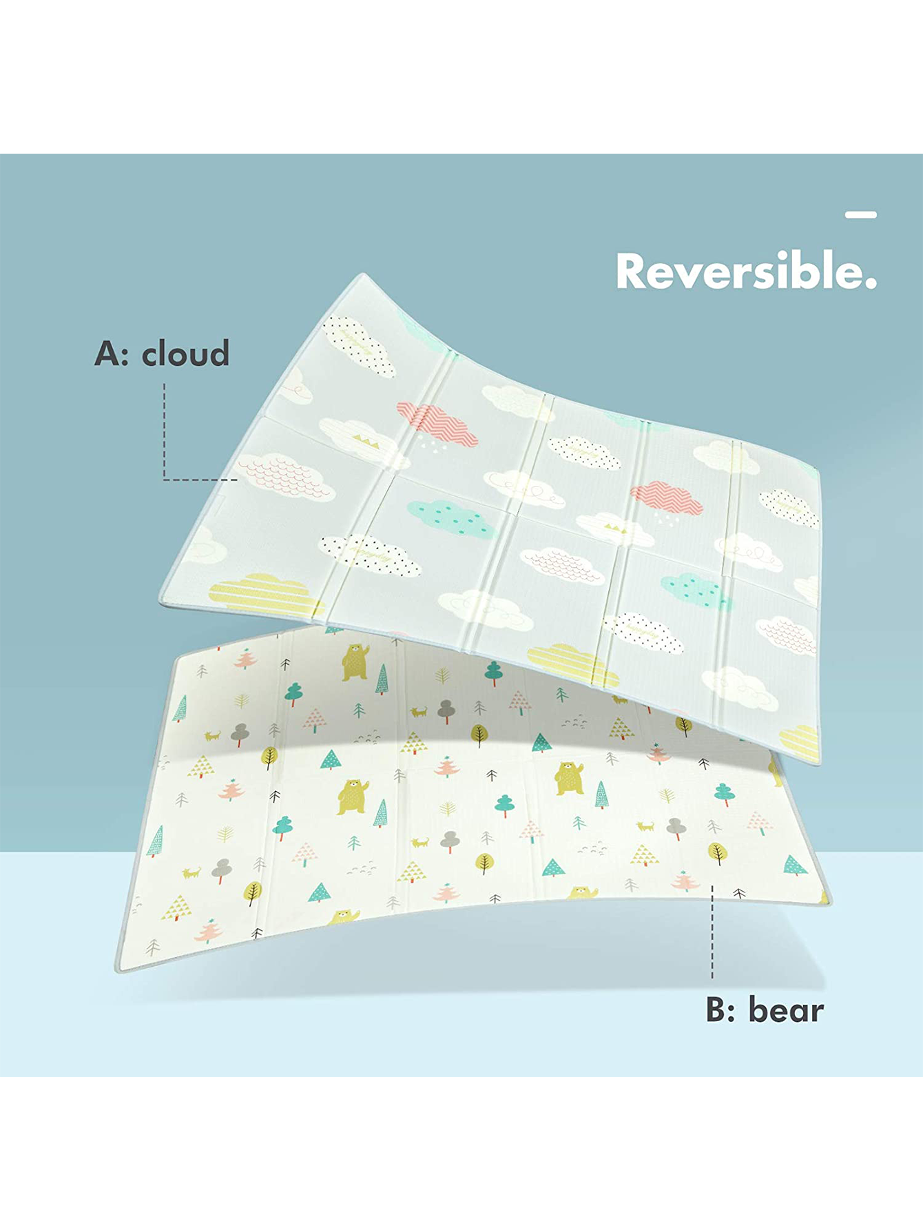 71x59inch Play Mat for Baby, Crawling Mat for Infants Toddlers Kids,Foldable Kids Play Mat,Waterproof Crawling Mat