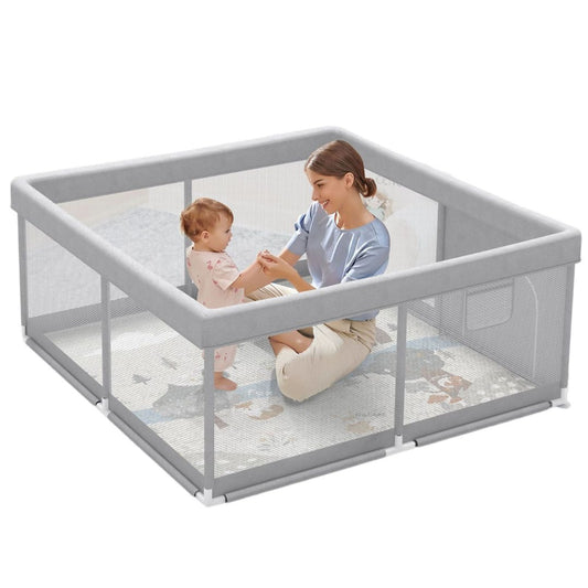 47x47inch Play Pen with Mat for Babies and Toddlers, Playpen with Mat, Baby Playpen with Mat, mall Baby Playpen with Mat