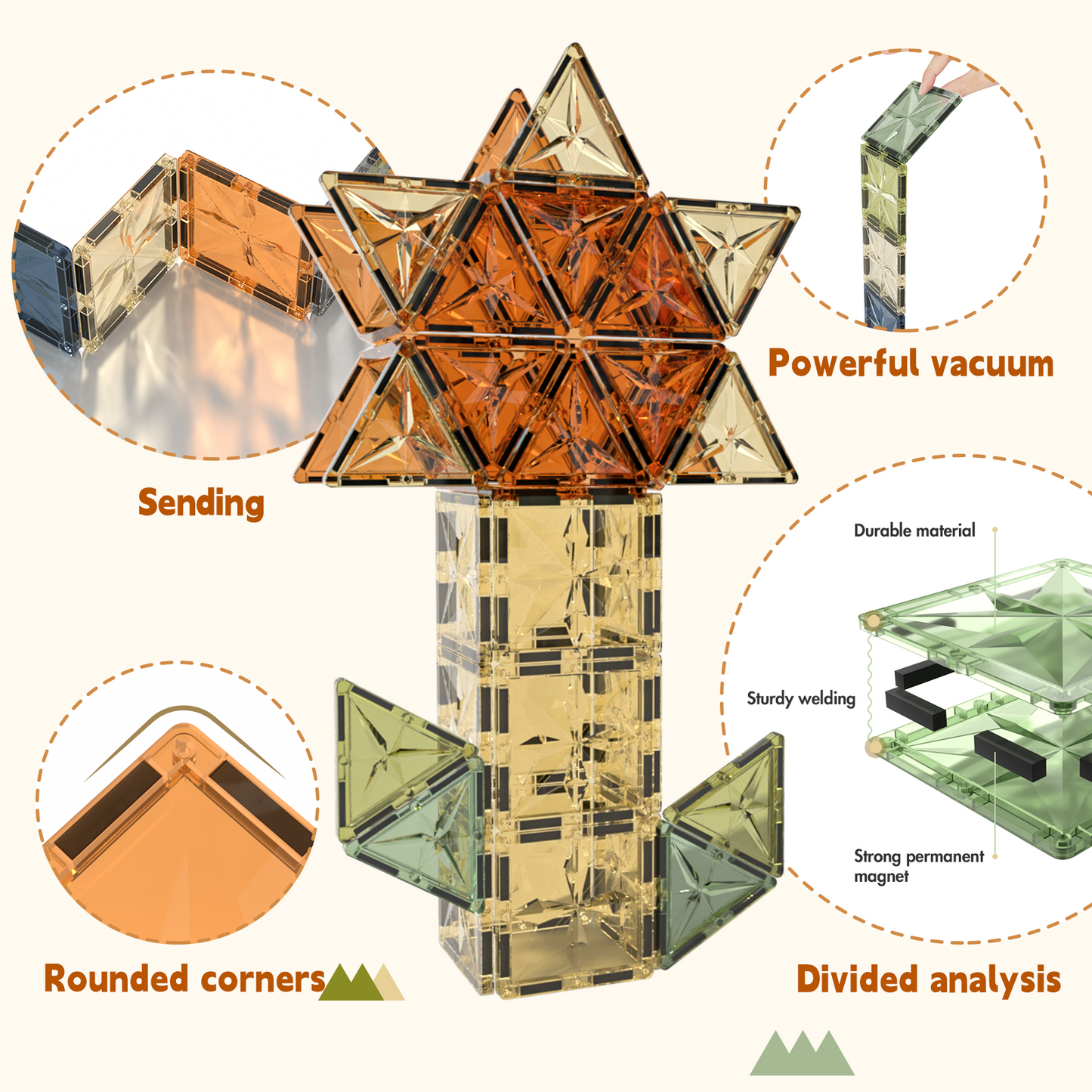 Magnetic Tiles,102pcs Innovative 3D Magnetic Tiles Set,Magnet Building Toys for Kids,STEM Learning and Encouraging Imaginative Play (102pcs 3D Magnetic)