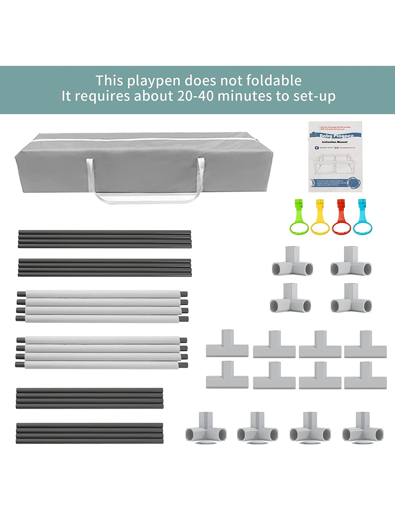 PKINOICY 59*59*27inch Extra Large Baby Playpen, Playpen for Babies, Kids Safe Play Center for Babies and Toddlers