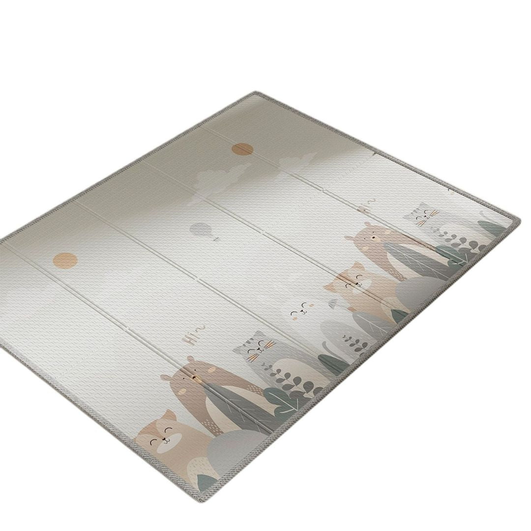 Pkinoicy Play Mat, 59"x59" Foldable & Reversable Large Play Mat, 0.4" Thick Waterproof Foam Mat, Baby Activity Tummy Time Mat