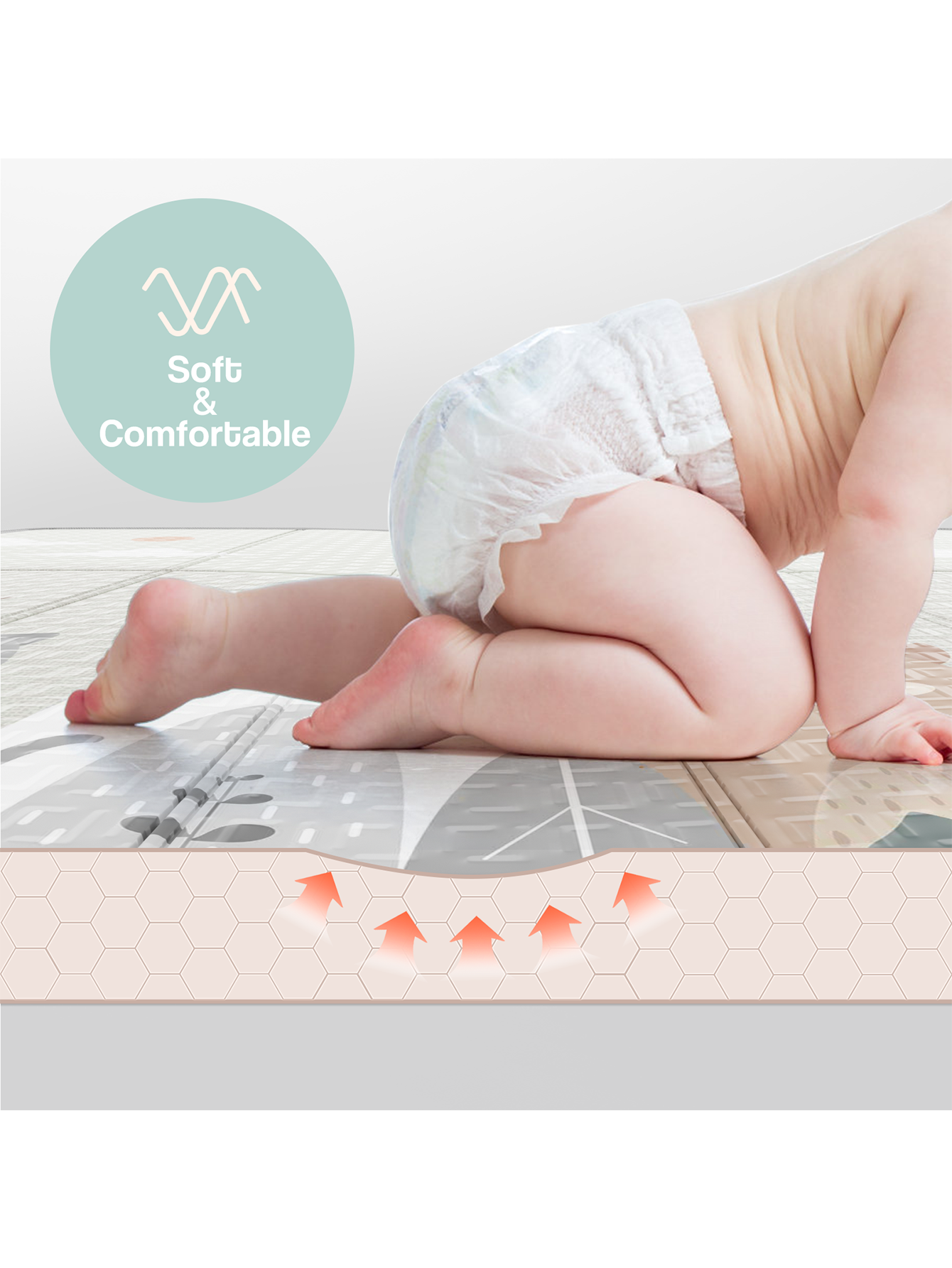 Baby Play Mat,Play Mat for Baby,59x71inch Baby Playmat for Floor,Foldable&Waterproof Foam Play Mat