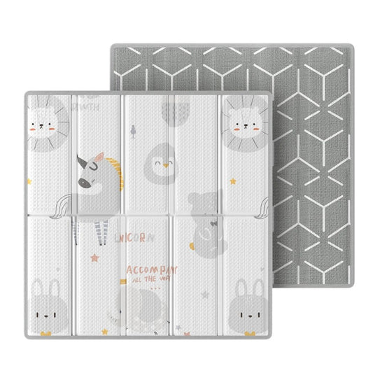 47"x47" Unicorns Play Mat, Foldable & Reversable Large Play Mat, 0.4" Thick Baby Activity