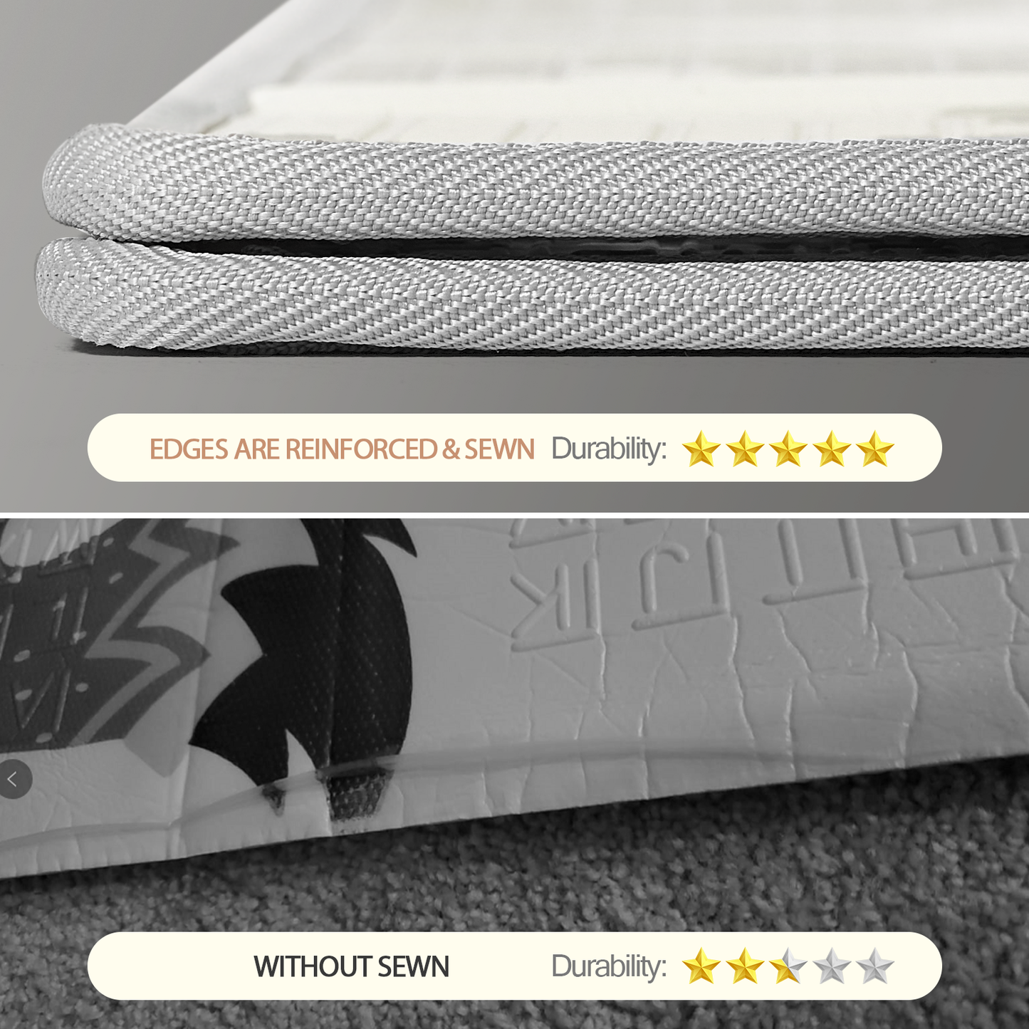 Baby Play Mat, 59"x59" Foldable & Reversable Large Baby Mat, 0.4" Thick Waterproof Foam Play Mat, Baby Activity Tummy Time Mat