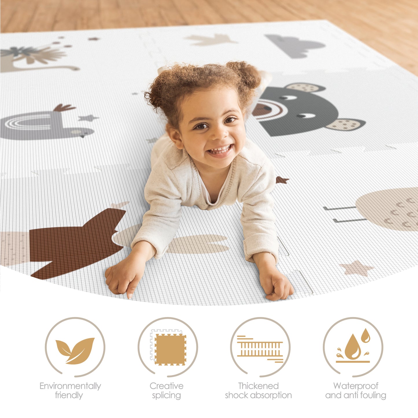 47 x 70.6 inch Interlocking Foam Playmat, Extra Large Waterproof Activity Playmats for Babies