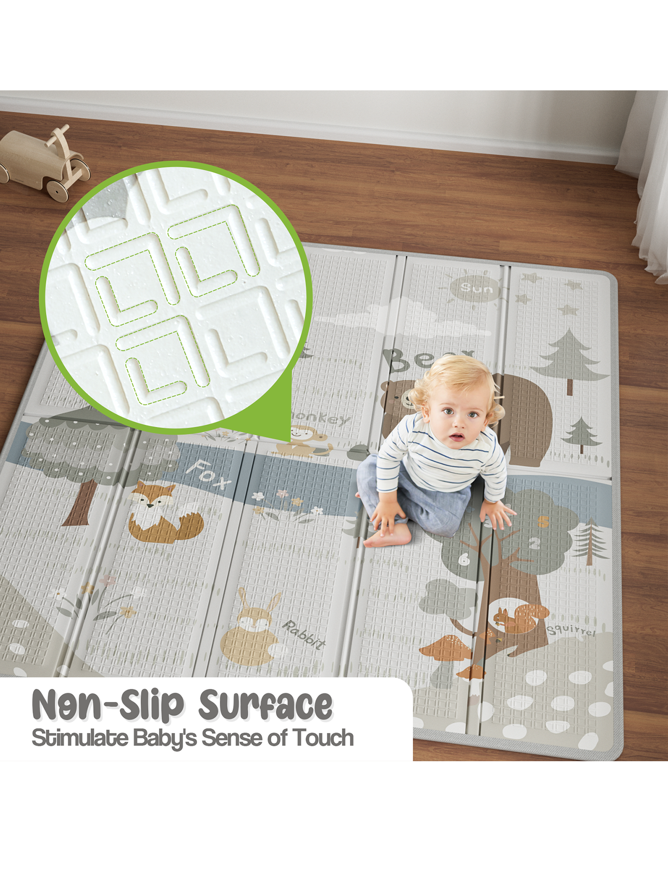 Baby Play Mat, 59x59inch Play Mat, 0.4 in Thick Waterproof Playmat for Babies,Kids Foam Play Mat