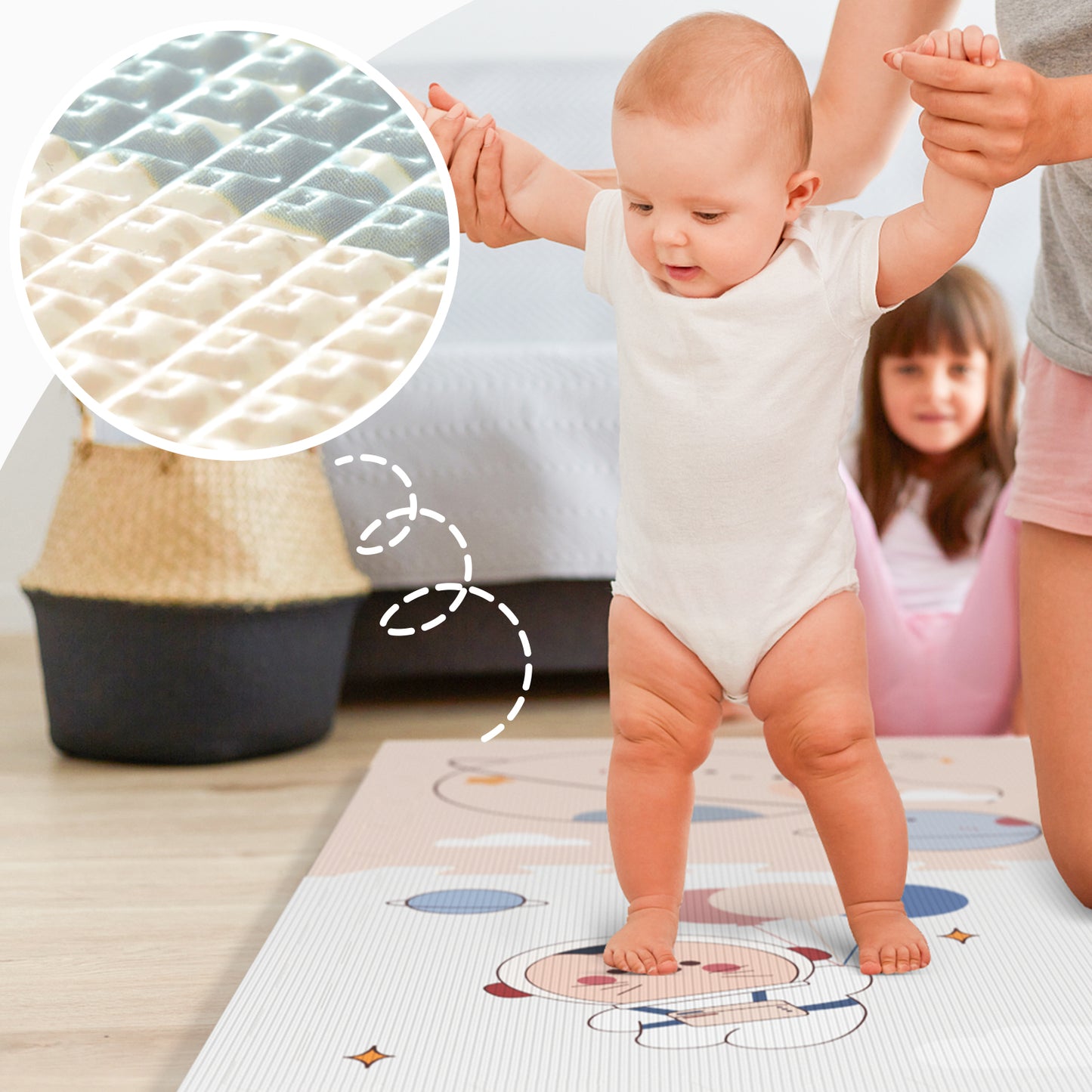 47 x 70.6 x0.78inch Interlocking Foam Playmat, Extra Large Waterproof Activity Playmats for Babies