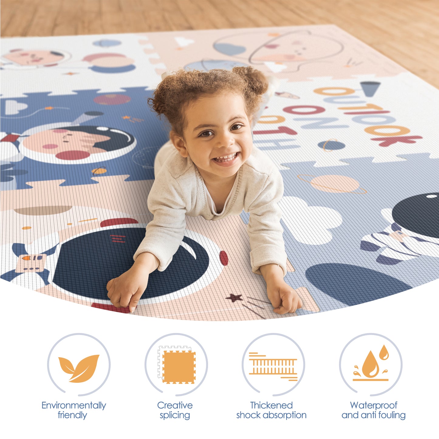 47 x 70.6 x0.78inch Interlocking Foam Playmat, Extra Large Waterproof Activity Playmats for Babies