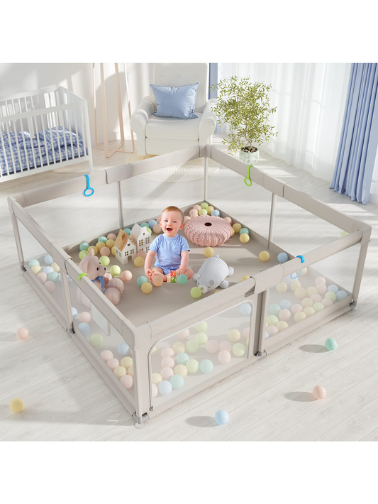 PKINOICY 59*59*27inch Extra Large Baby Playpen, Playpen for Babies, Kids Safe Play Center for Babies and Toddlers