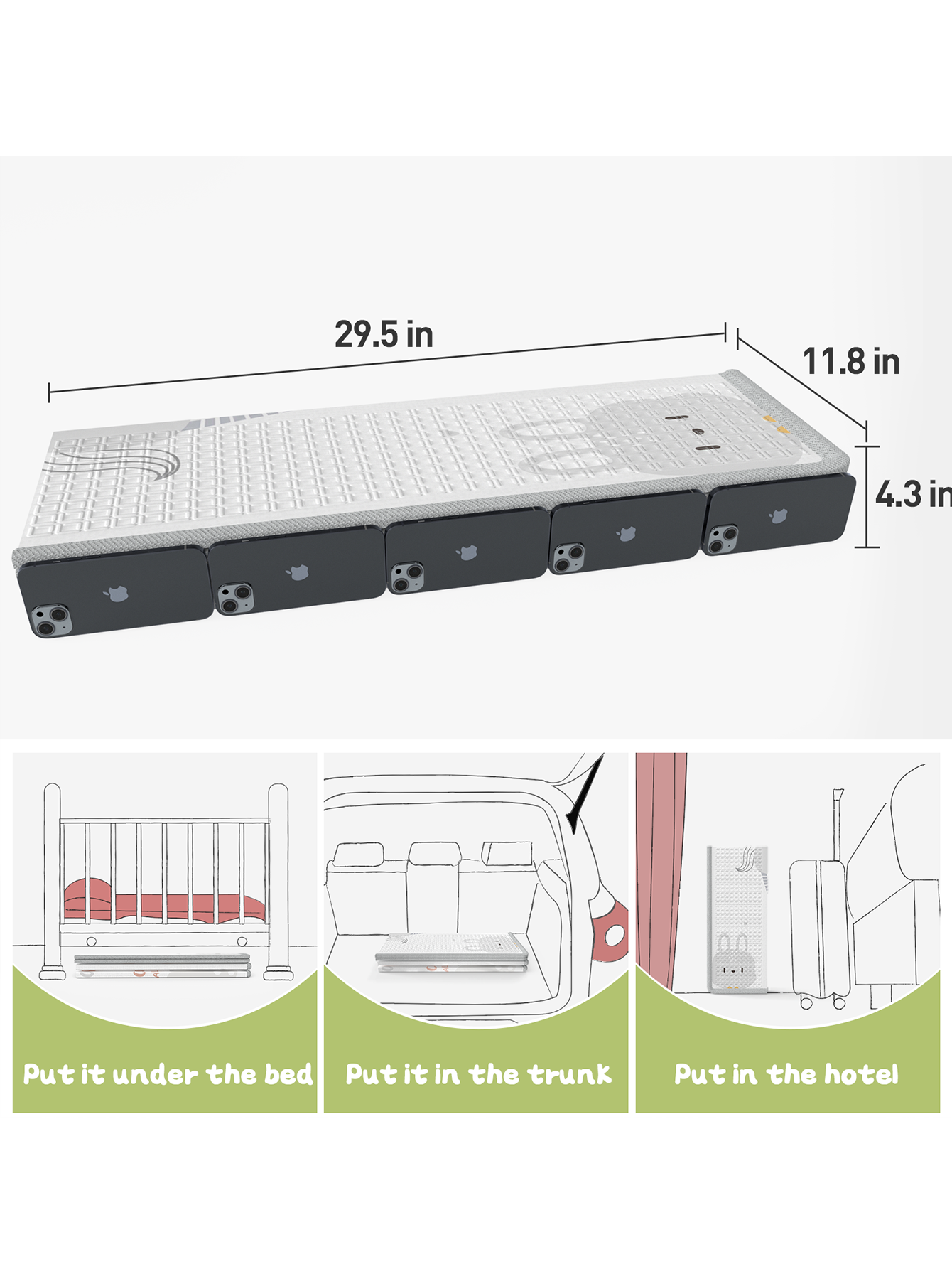 Baby Play Mat, 59"x59" Foldable & Reversable Large Baby Mat, 0.4" Thick Waterproof Foam Play Mat